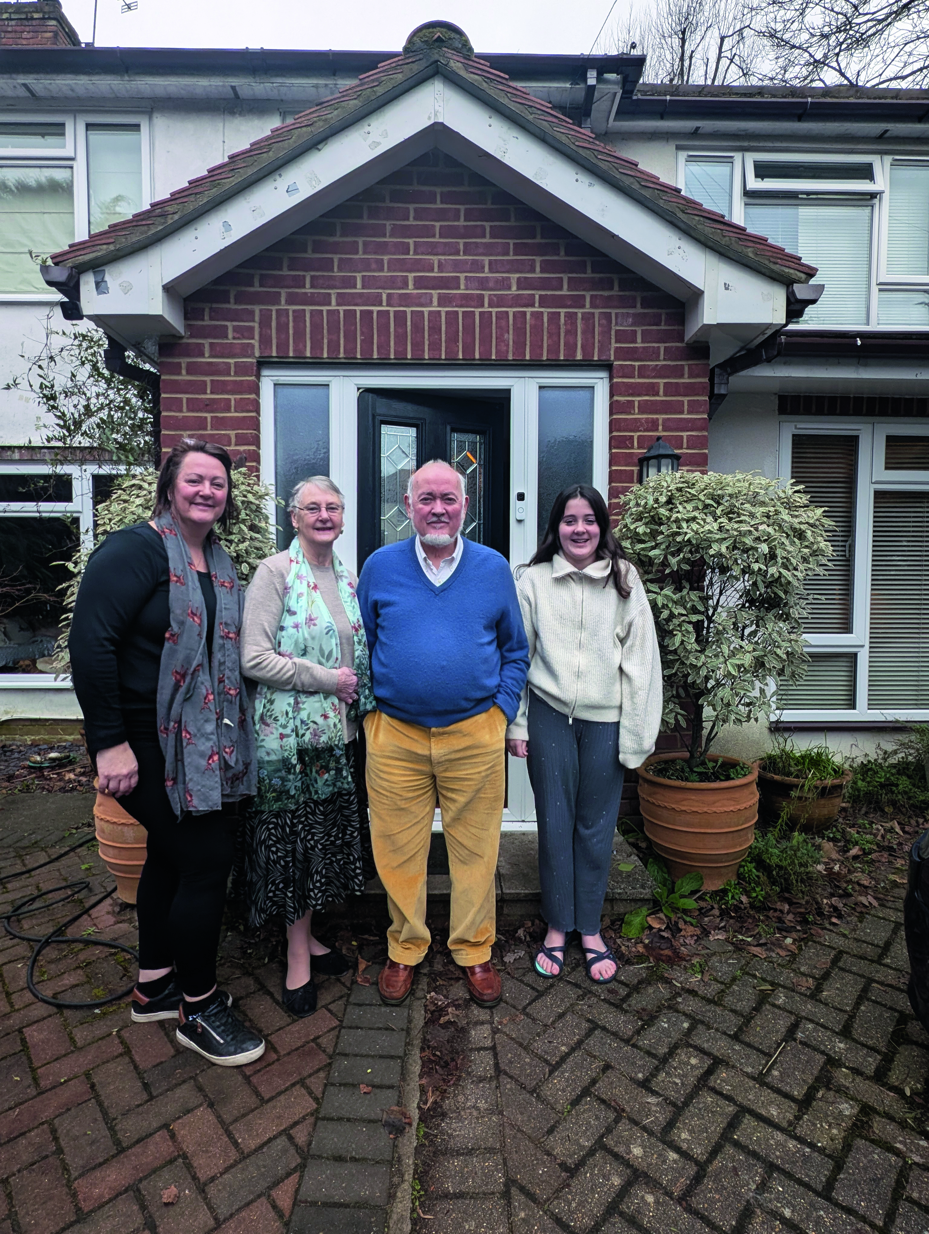 Louise Hamilton with her parents and daughter