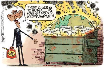 Obama cartoon U.S. President Obama Iran Russia foreign policies