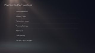 PS5 payments page