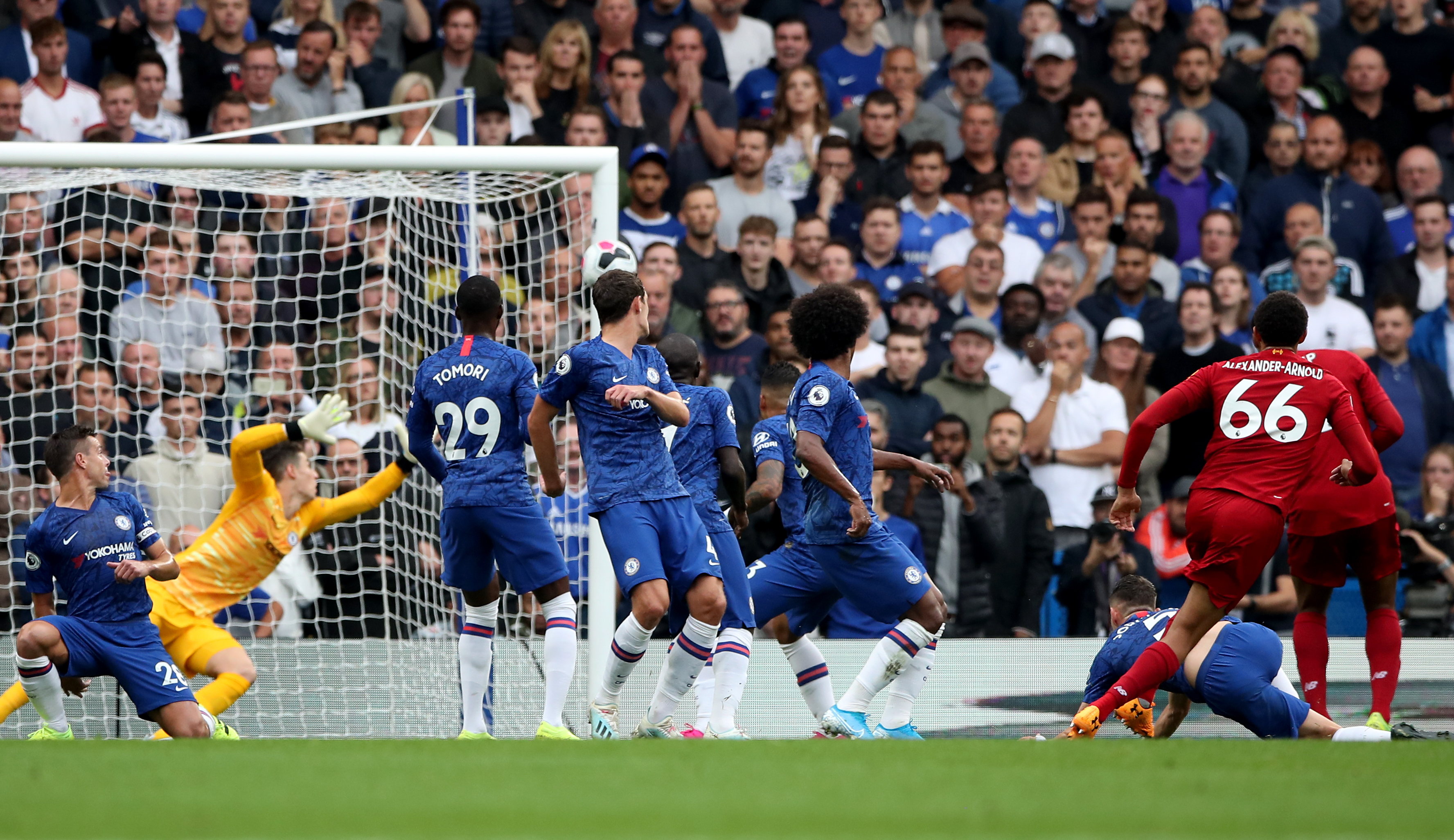 Trent Alexander-Arnold opened the scoring for Liverpool from a free-kick