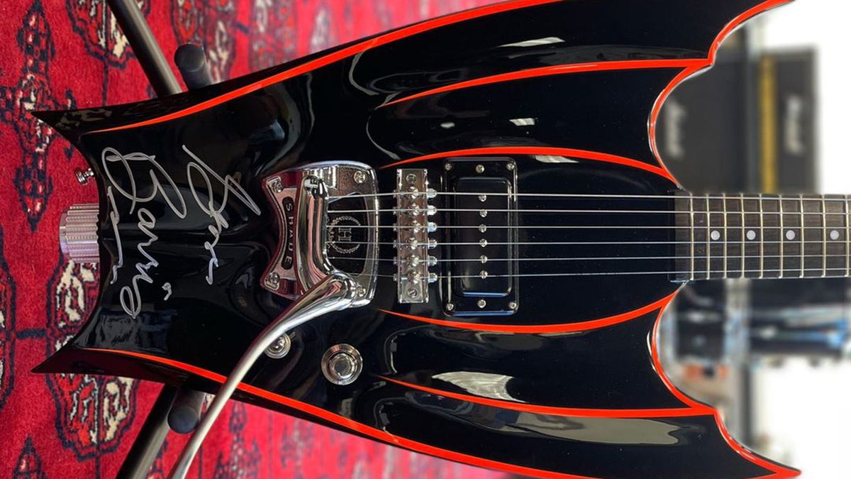 This is the Hallmark Wing-Bat – a guitar based on the original Batmobile design