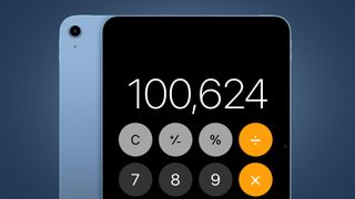 A mockup of a calculator app on the iPad