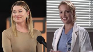 Ellen Pompeo and Katherine Heigl on Grey's Anatomy.