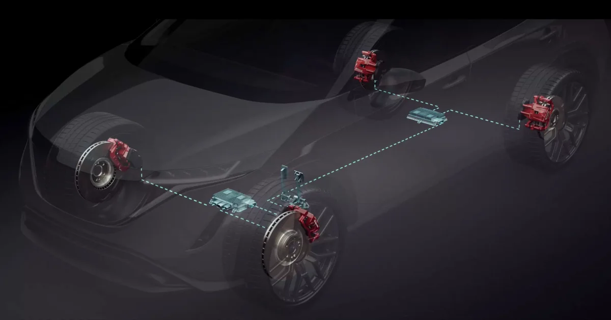 The Sensify braking system in a car outline
