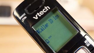 best cordless phones: close up of VTech CS6719 being tested