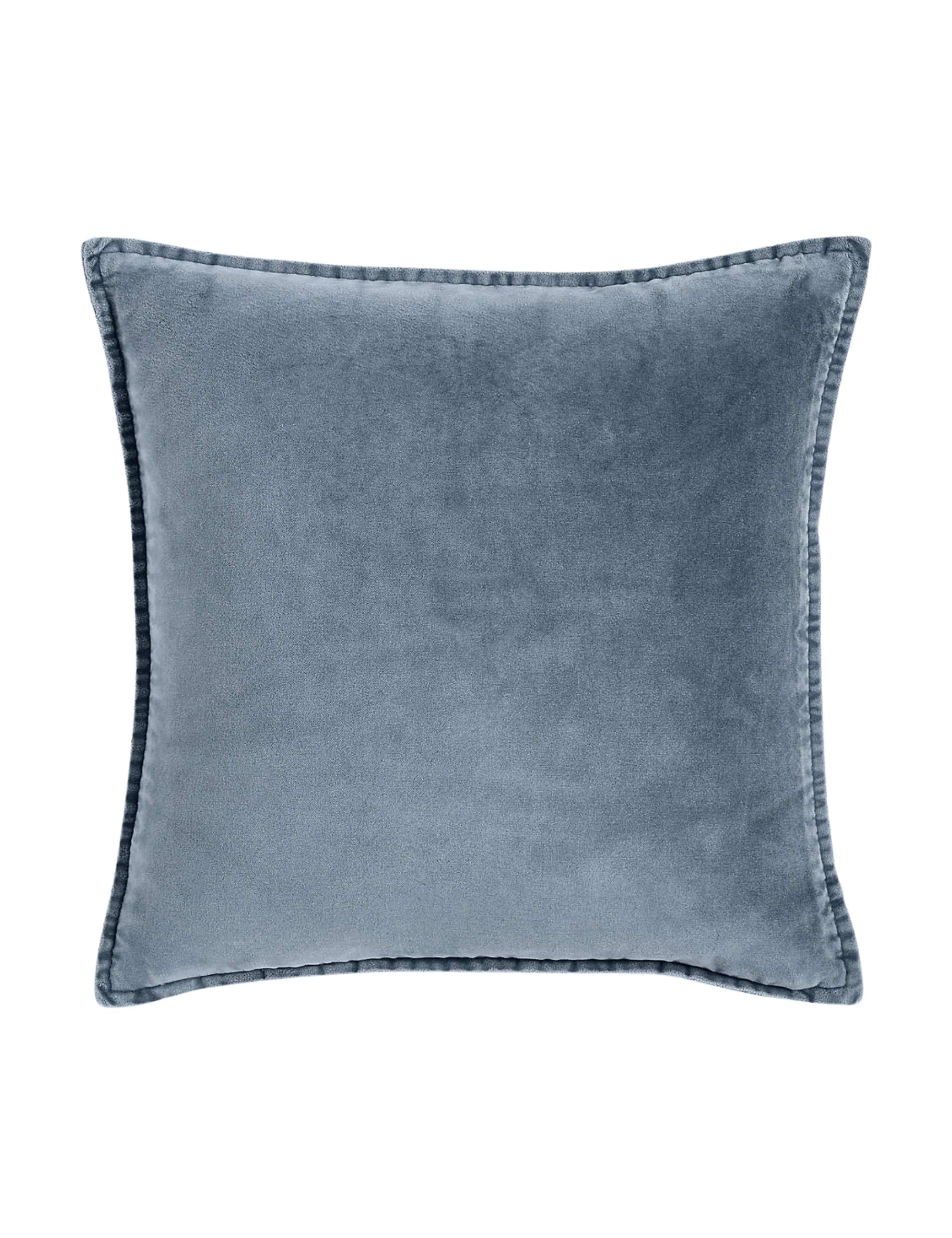Relaxed Washed Velvet Deep Sea Blue Throw Pillow