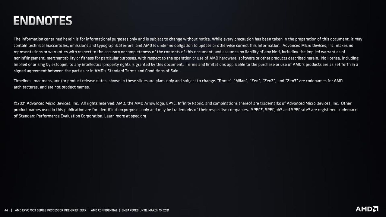 AMD EPYC Milan Footnotes