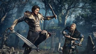 Assassin's Creed's Kassandra and Eivor face off