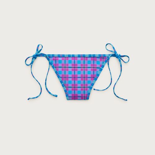 Cheeky String Bikini Bottom in Reversible Plaid