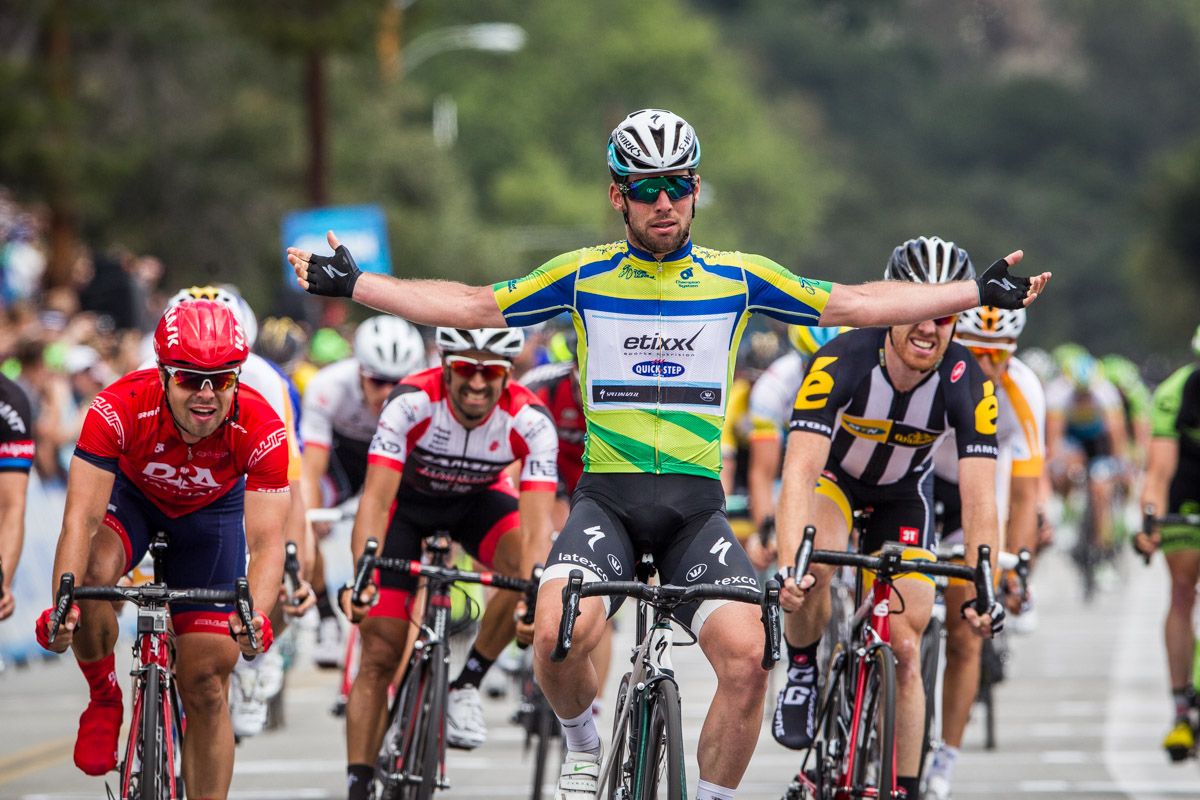 Mark Cavendish (Etixx-Quick Step) takes the win in Pasadena