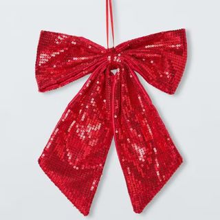 Red sequin bow decoration