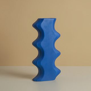 Blue curved vase