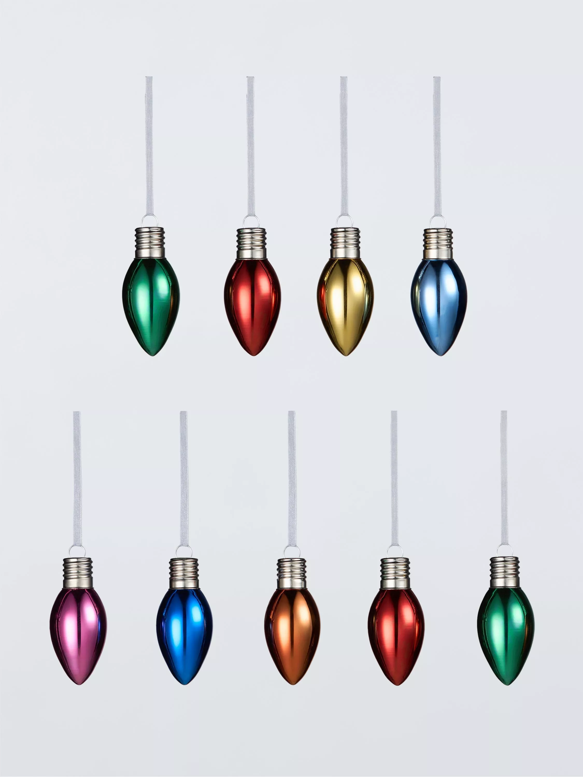 John Lewis Light Bulb Baubles, Pack of 9, Multi