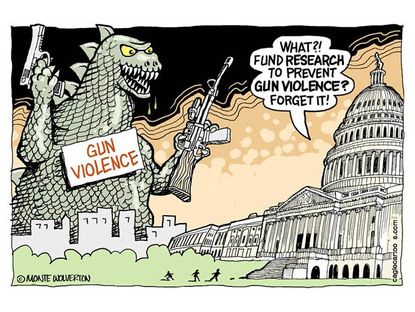 Editorial cartoon gun violence research