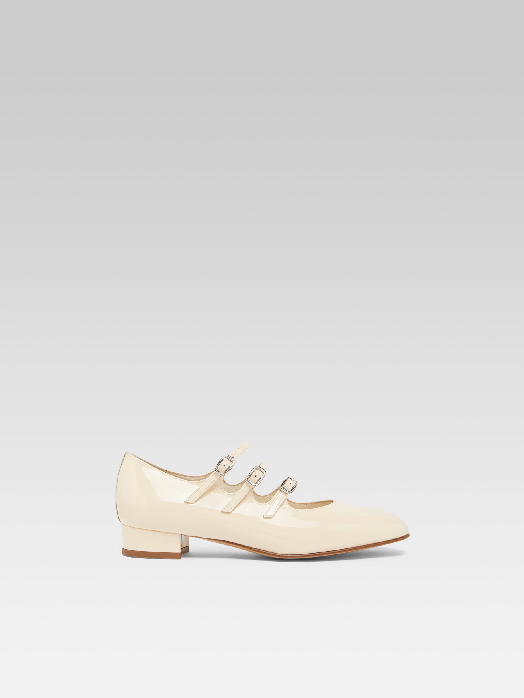 Ariana - Nude Patent Leather Mary Janes Ballet Flats