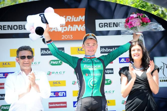 Crit&eacute;rium du Dauphin&eacute; stage 6 winner Thomas Voeckler (Europcar)