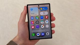The Samsung Galaxy Z Fold 8 in the hand