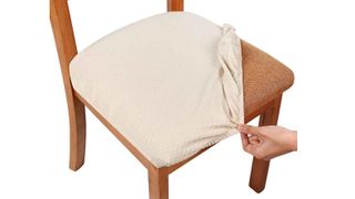 smiry Stretch Spandex Jacquard Dining Room Chair Seat Covers