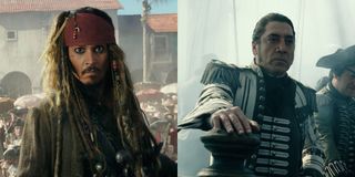 Johnny Depp and Javier Bardem In Pirates of the Caribbean: Dead Men Tell No Tales