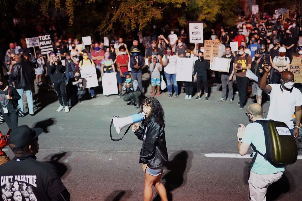 Protest in downtown Portland