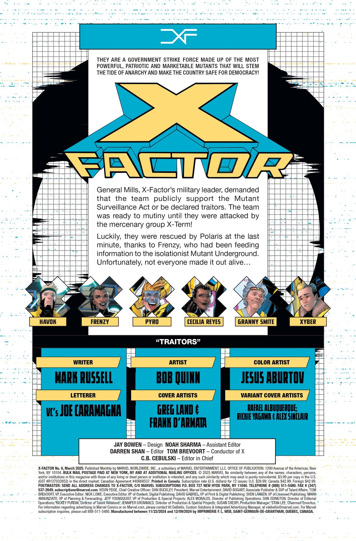 Interior pages from X-Factor #6.