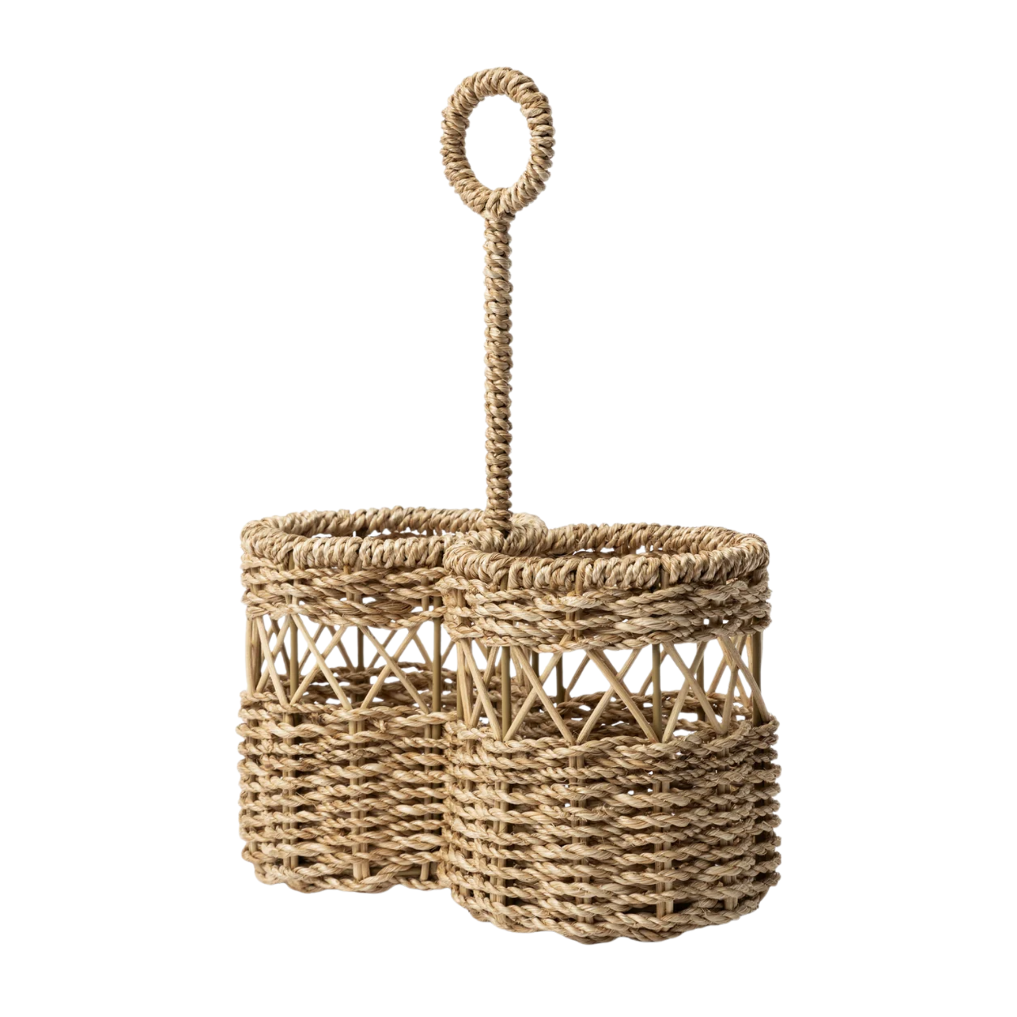 a woven utensil holder
