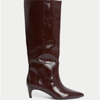 M&S Kitten Heel Pointed Toe Knee High Boots