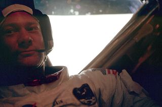 Buzz Aldrin is seen inside the Apollo 11 lunar module Eagle after he and Neil Armstrong finished their historic moonwalk on July 21, 1969.