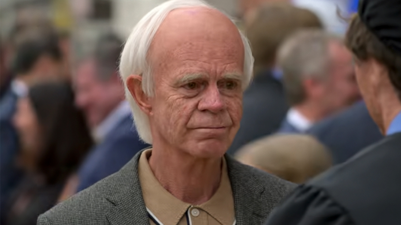 William H. Macy with grey hair, playing Jack Buck in Soul on Fire