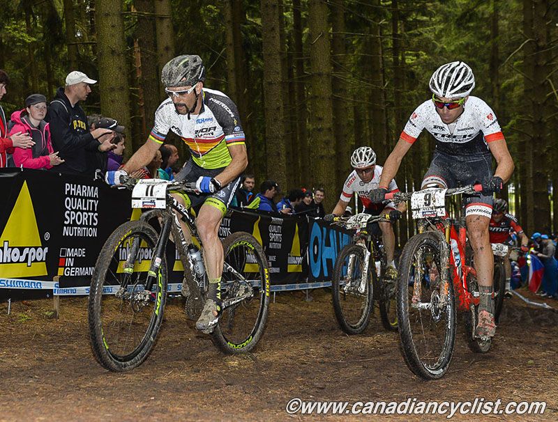 Jose Hermida (Multivan Merida Biking Team) and Sergio Mantecon (Trek Factory Racing)