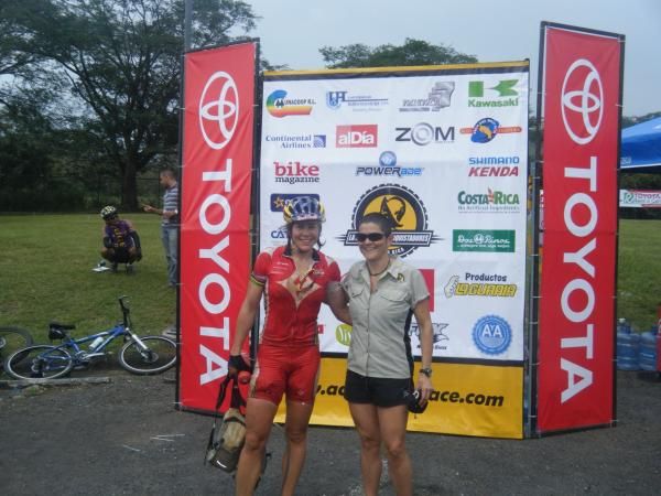 Rebecca Rusch with La Ruta's Pipa Leon. Leon worked hard to ensure a talented women's pro field competing in the race.