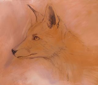 how to draw a fox - image of a fox in pastels