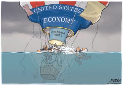 Political Cartoon U.S. COVID relief congress economy