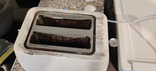 Toaster with toothpaste