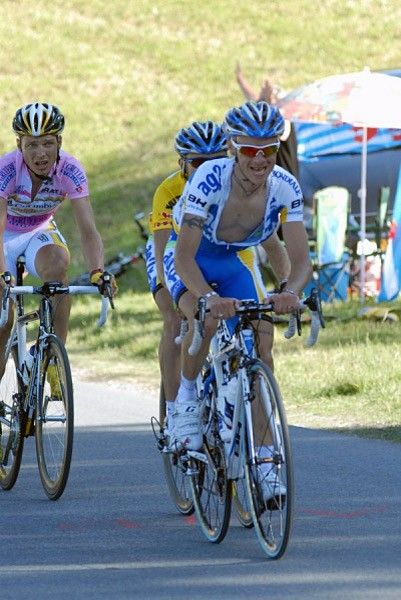 John Gadret (AG2R La Mondiale) paces race leader and teammate Tadej Valjavec and mountains classification leader Tony Martin (Team Columbia-Highroad).