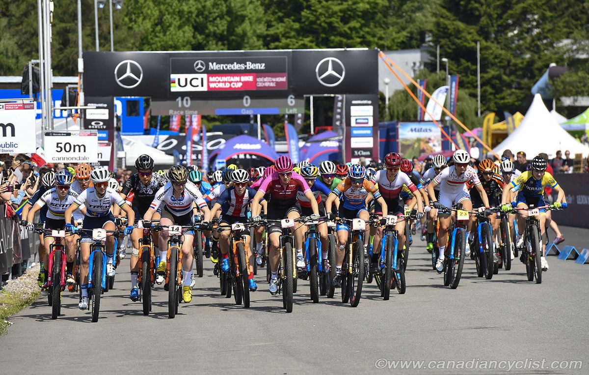Start of the women's race in Nove Mesto na Morave, Czech Republic