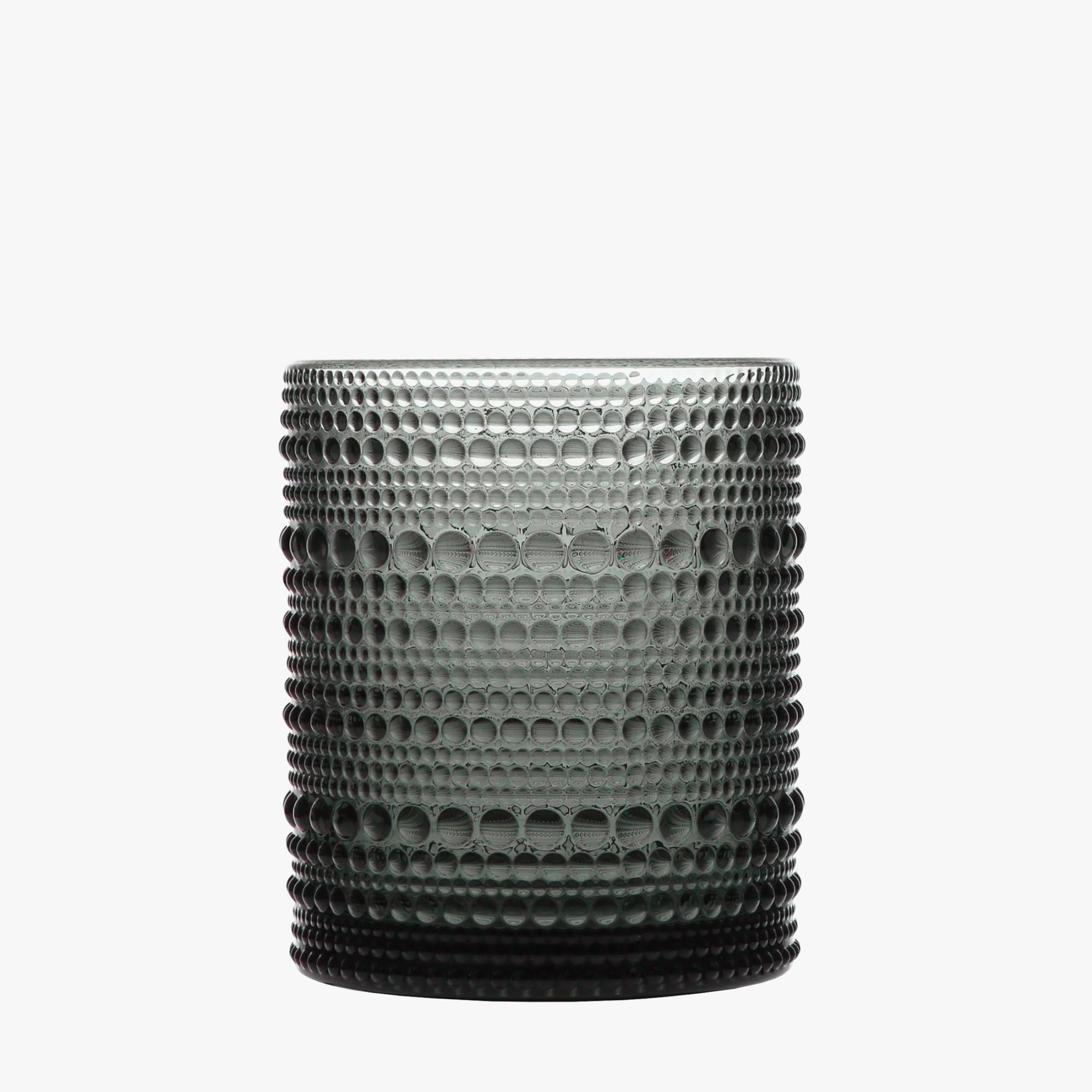 Dark gray beaded drinking glass