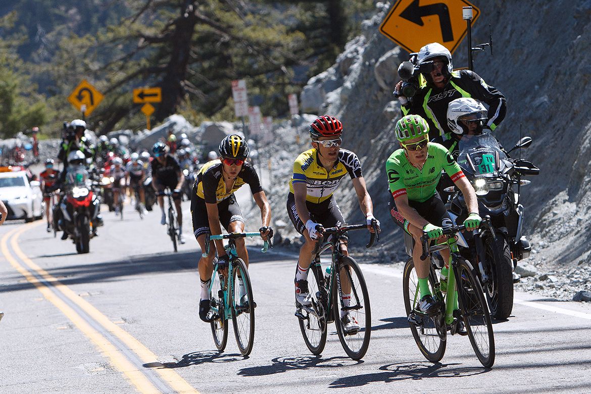 Andrew Talansky, Rafa Majka and George Bennett at the head of the race