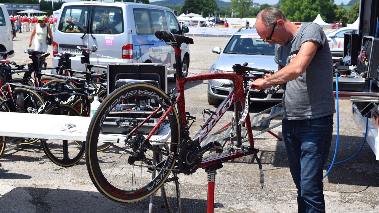We managed to get shots of the new bike ahead of the stage in Frauenfeld