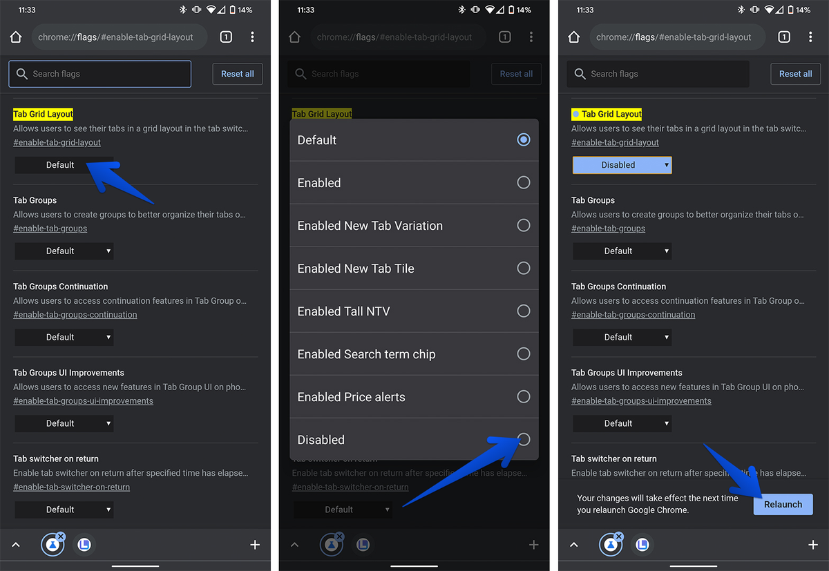 How to turn off the new grid tab layout for Chrome on Android | Laptop Mag