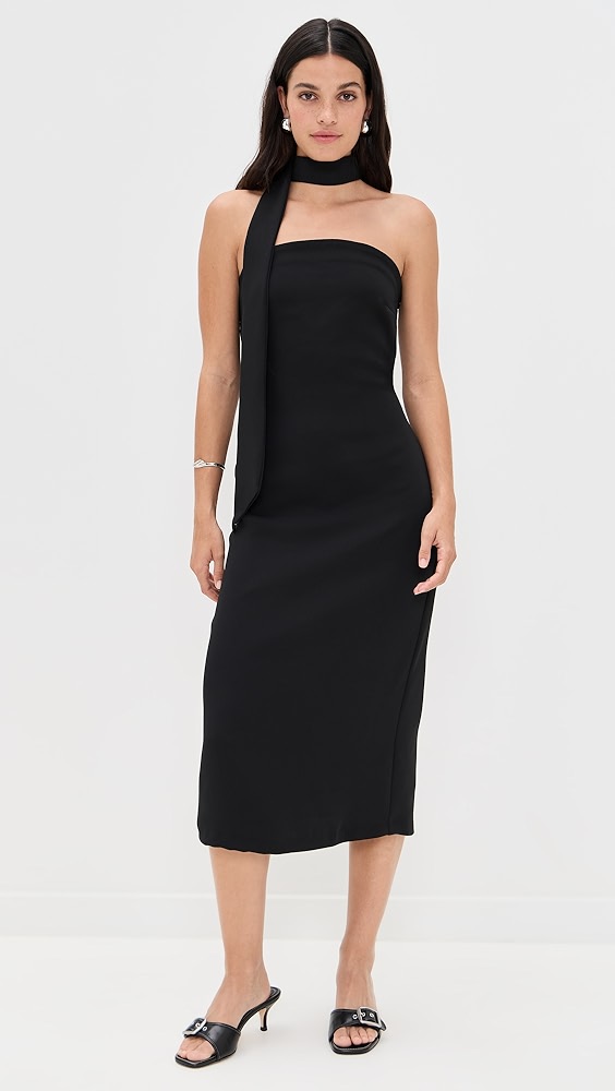 Endless Rose Choker Tie Midi Dress