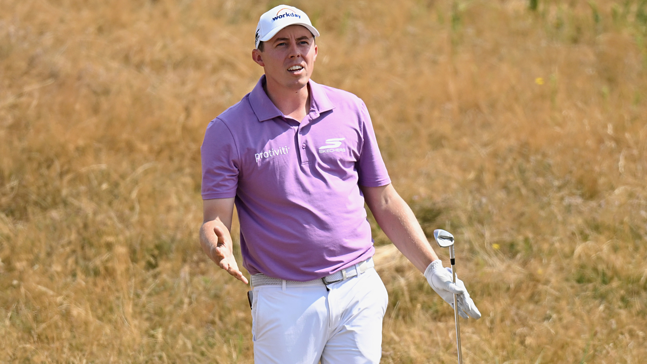Matt Fitzpatrick reacts to a shot at The Open