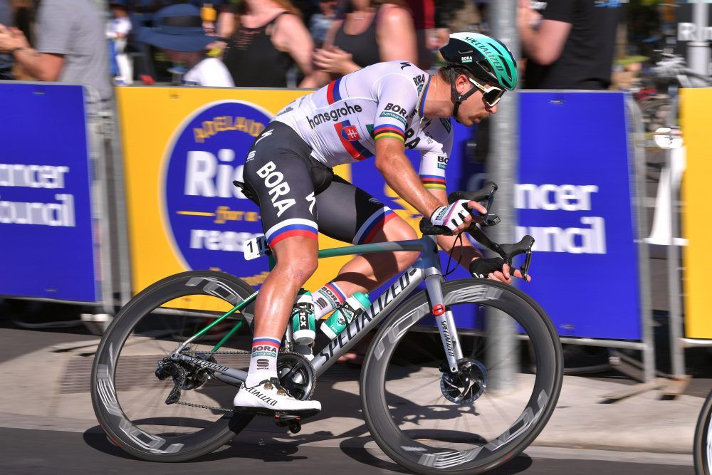 Peter Sagan riding Specialized Allez Sprint bike in the Tour Down Under Classic Cycling Weekly