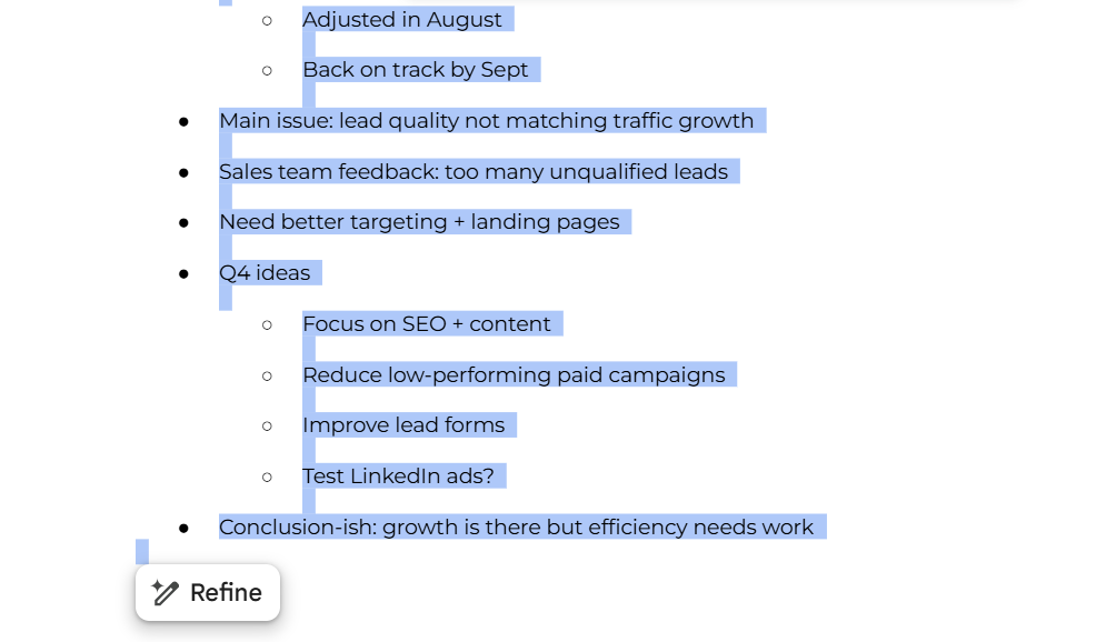 How to use Gemini to turn rough Google Docs notes into a polished report