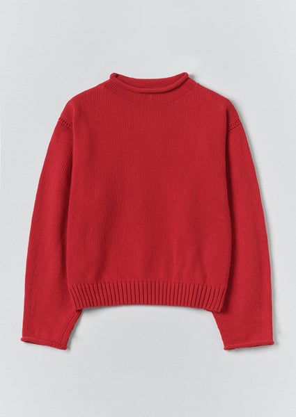 Cotton high neck sweater | Hawthorn