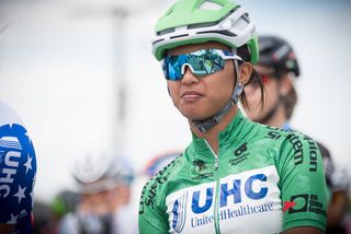 Coryn Rivera (UHC) looking calm on the stage line