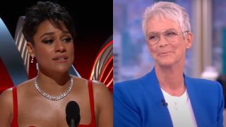 Ariana DeBose at the 2022 Oscars and Jamie Lee Curtis on The View.