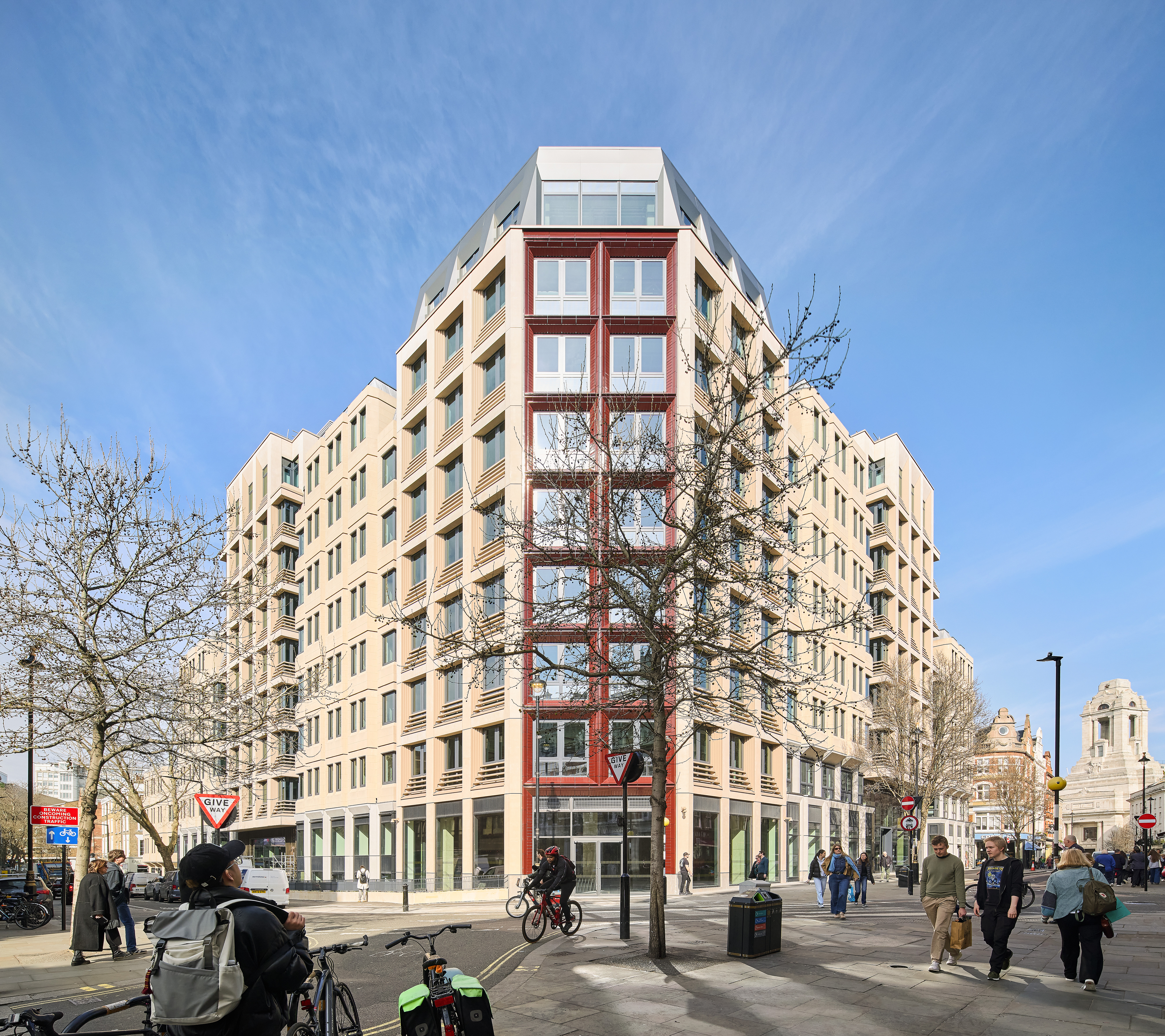 The Acre, exterior of renovated brutalist Richard Seifert building in London