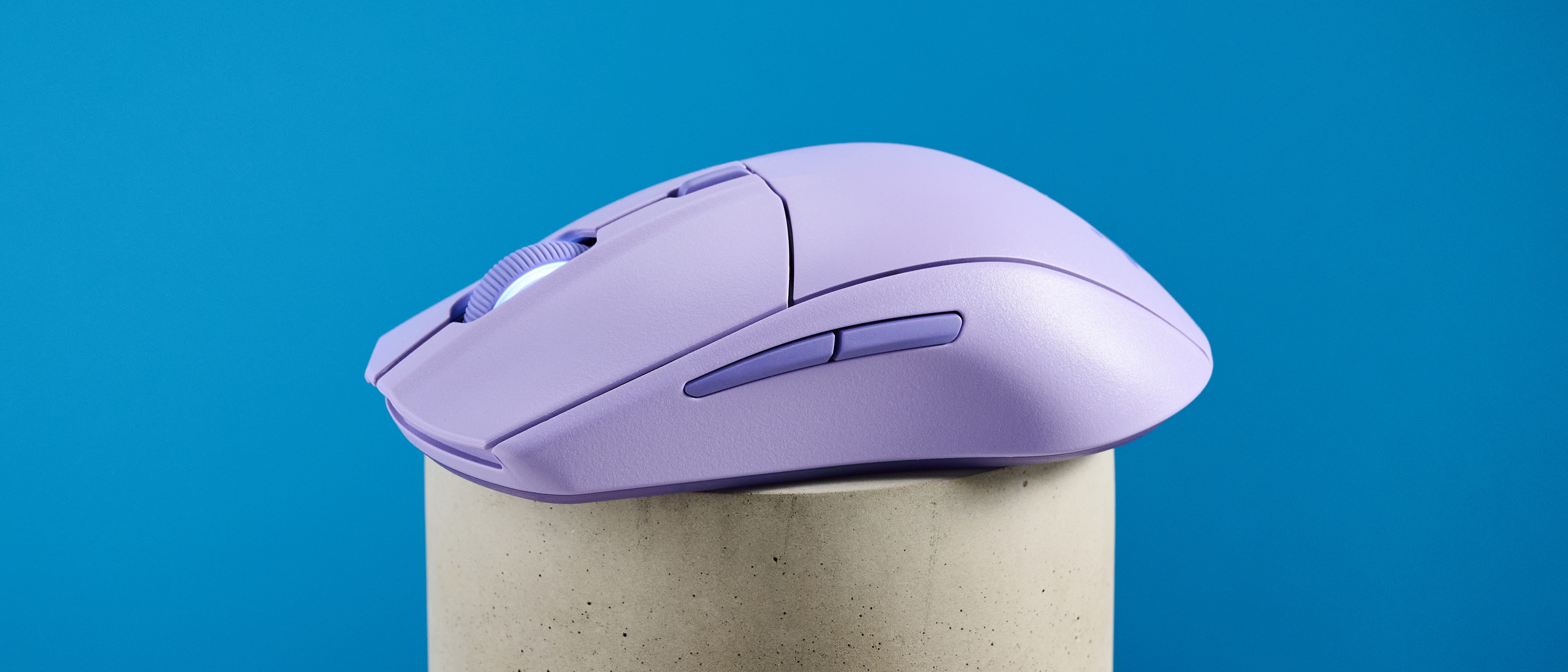 A lavender SteelSeries Rival 3 Wireless Gen 2 wireless gaming mouse