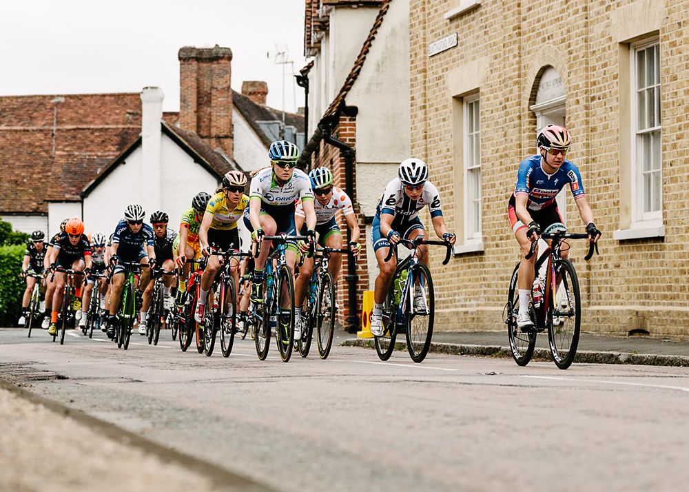 American road champion Megan Guarnier (Boels Dolmans) leads the field